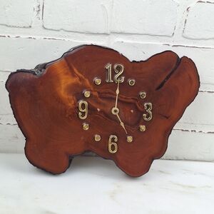 Vintage/Pre-Owned*Schellacked/Shiny Tree Trunk/Chunk/Piece Wall Clock* READ